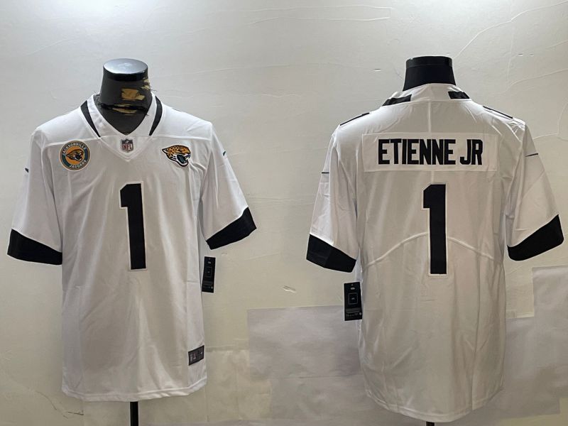 Men Jacksonville Jaguars #1 Etienne jr White Second generation 2024 Nike Limited NFL Jersey style 2->jacksonville jaguars->NFL Jersey